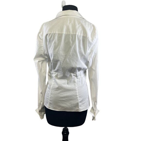 INC International Concepts Womens Size 14 Twist Front Blouse White - Picture 7 of 11